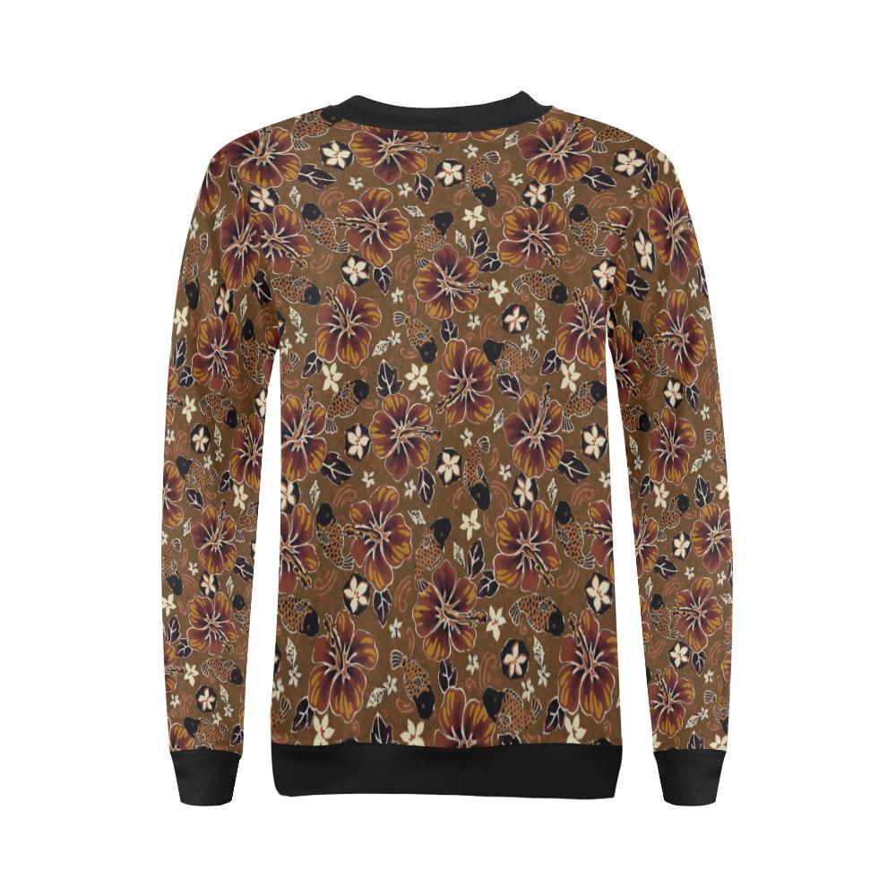 Hawaiian Themed Pattern Print Design H01 Women Long Sleeve Sweatshirt-JorJune