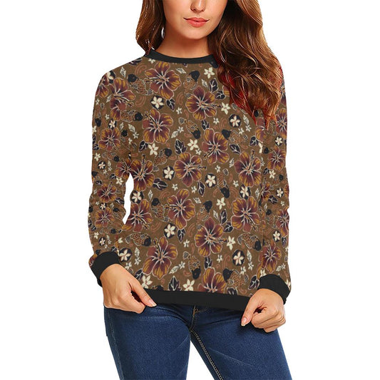 Hawaiian Themed Pattern Print Design H01 Women Long Sleeve Sweatshirt-JorJune