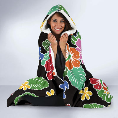 Hawaiian Themed Pattern Print Design H010 Hooded Blanket-JORJUNE.COM