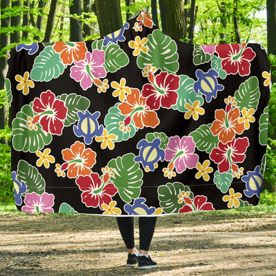 Hawaiian Themed Pattern Print Design H010 Hooded Blanket-JORJUNE.COM