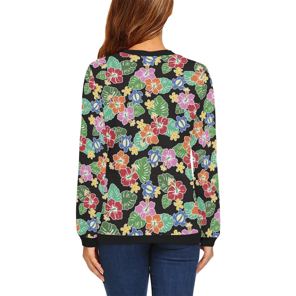 Hawaiian Themed Pattern Print Design H010 Women Long Sleeve Sweatshirt-JorJune