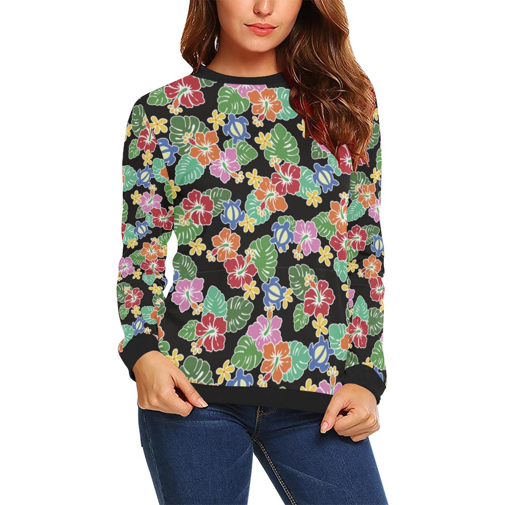 Hawaiian Themed Pattern Print Design H010 Women Long Sleeve Sweatshirt-JorJune