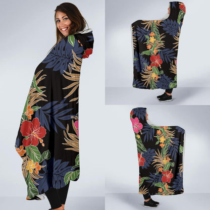Hawaiian Themed Pattern Print Design H011 Hooded Blanket-JORJUNE.COM