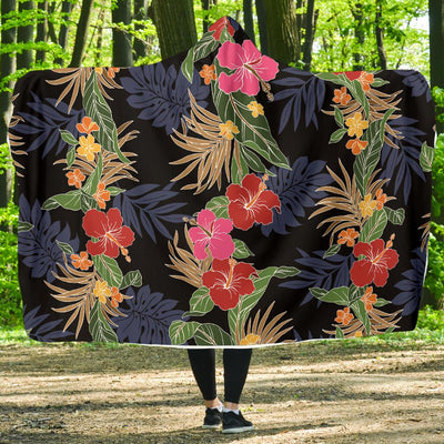 Hawaiian Themed Pattern Print Design H011 Hooded Blanket-JORJUNE.COM