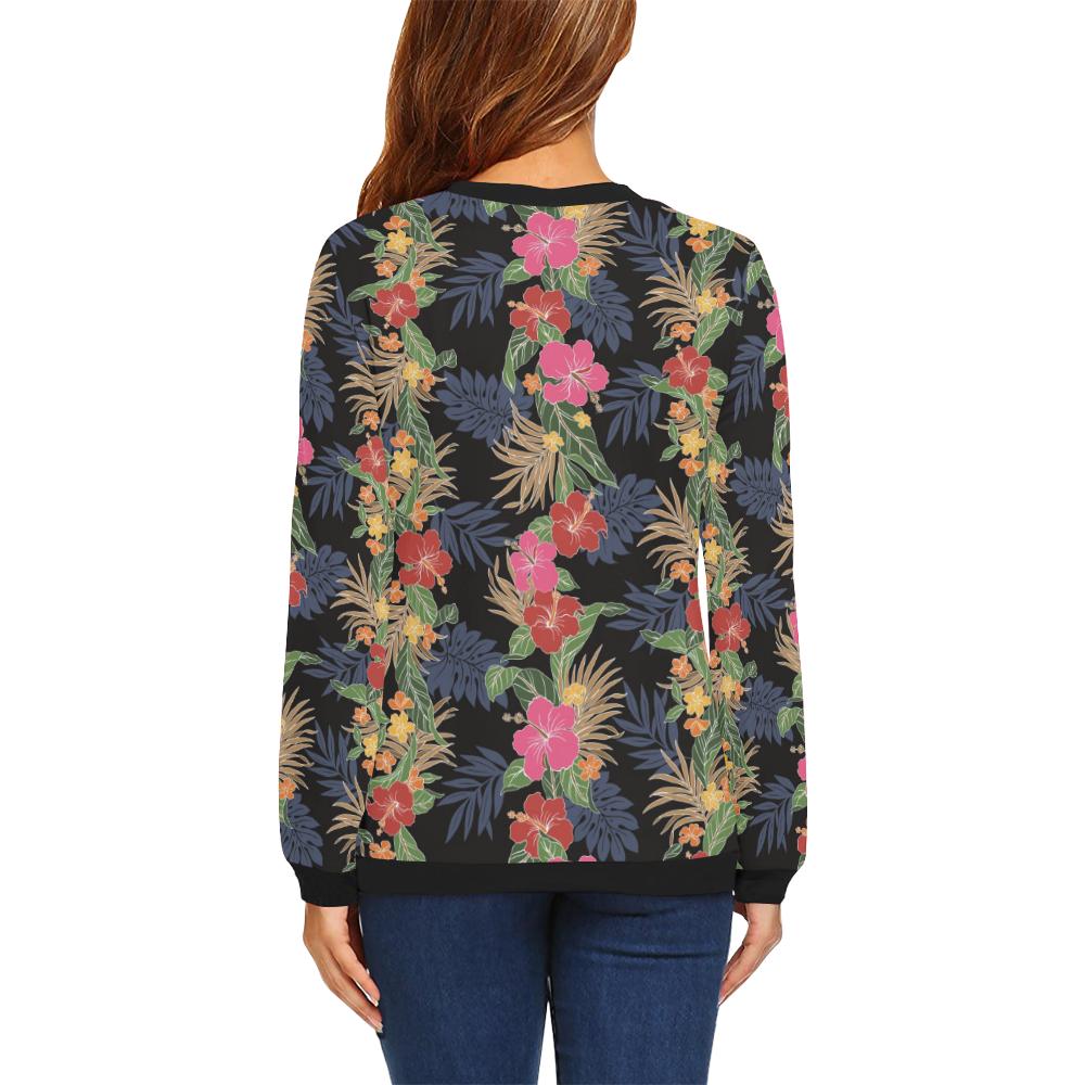 Hawaiian Themed Pattern Print Design H011 Women Long Sleeve Sweatshirt-JorJune
