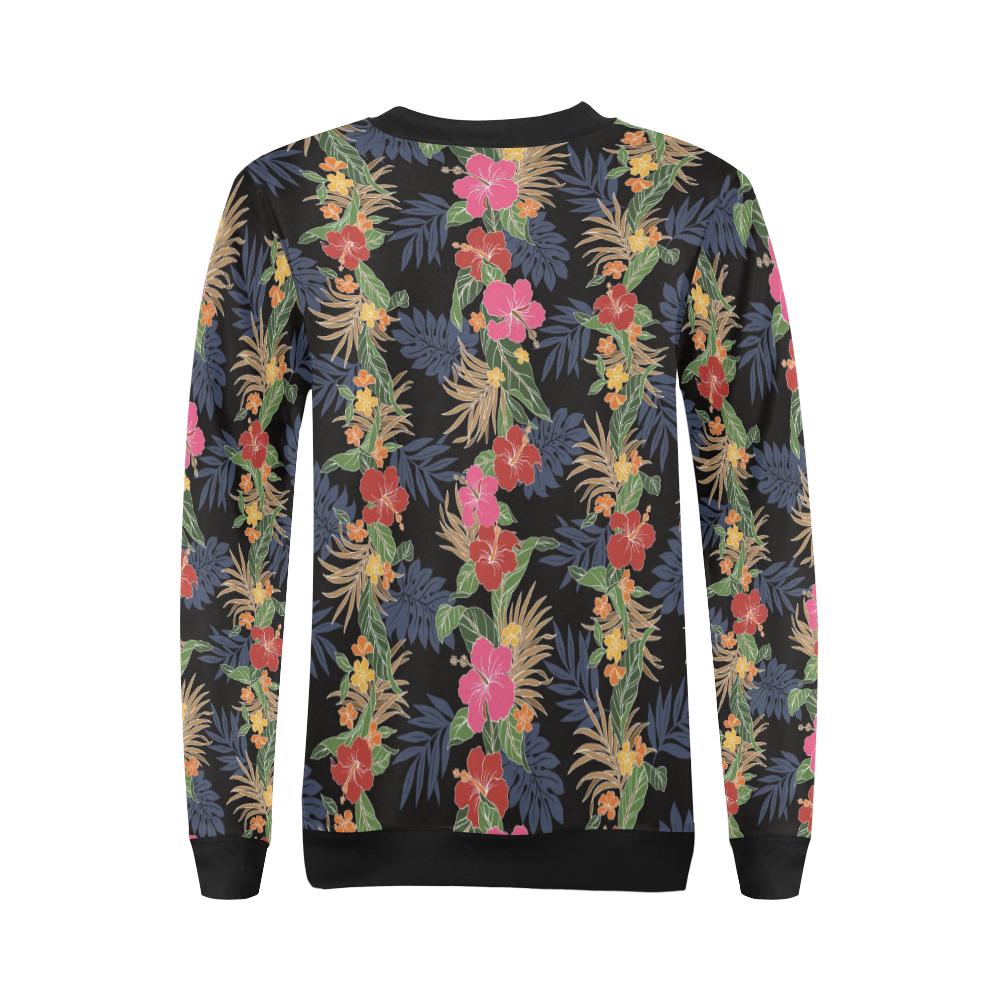 Hawaiian Themed Pattern Print Design H011 Women Long Sleeve Sweatshirt-JorJune