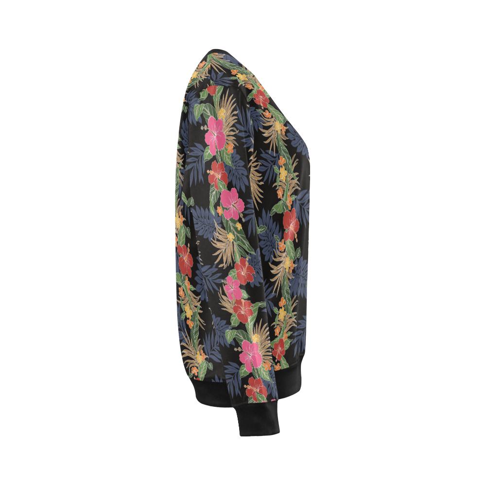 Hawaiian Themed Pattern Print Design H011 Women Long Sleeve Sweatshirt-JorJune