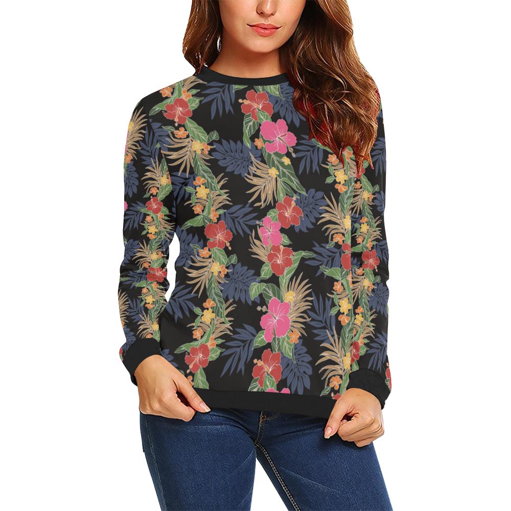 Hawaiian Themed Pattern Print Design H011 Women Long Sleeve Sweatshirt-JorJune