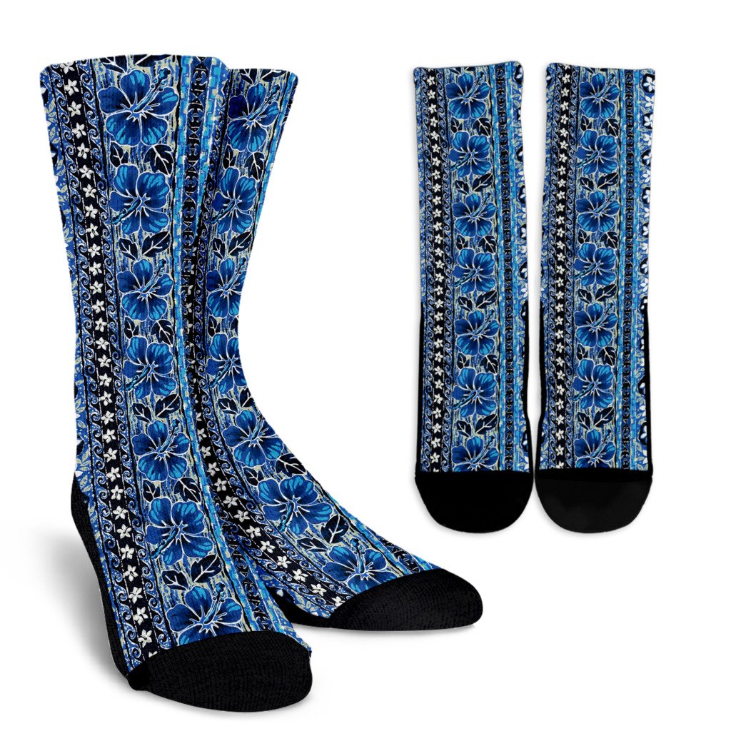 Hawaiian Themed Pattern Print Design H012 Crew Socks-JORJUNE.COM
