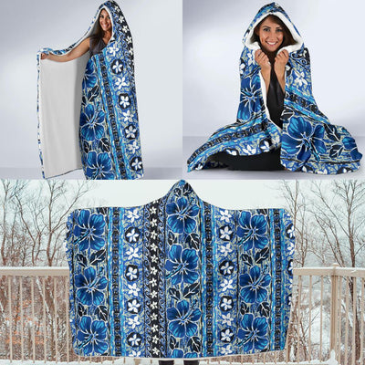 Hawaiian Themed Pattern Print Design H012 Hooded Blanket-JORJUNE.COM