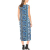 Hawaiian Themed Pattern Print Design H012 Sleeveless Open Fork Long Dress