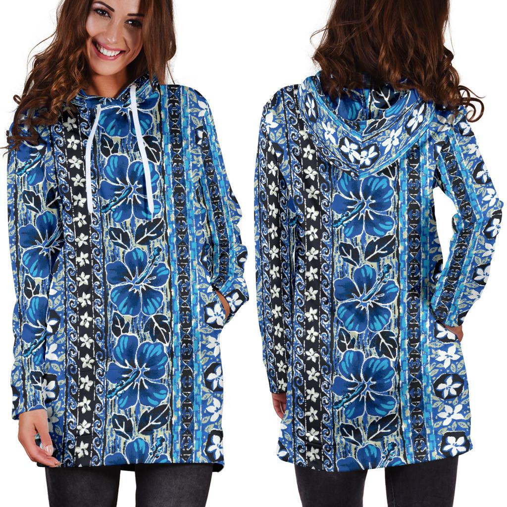 Hawaiian Themed Pattern Print Design H012 Women Hoodie Dress