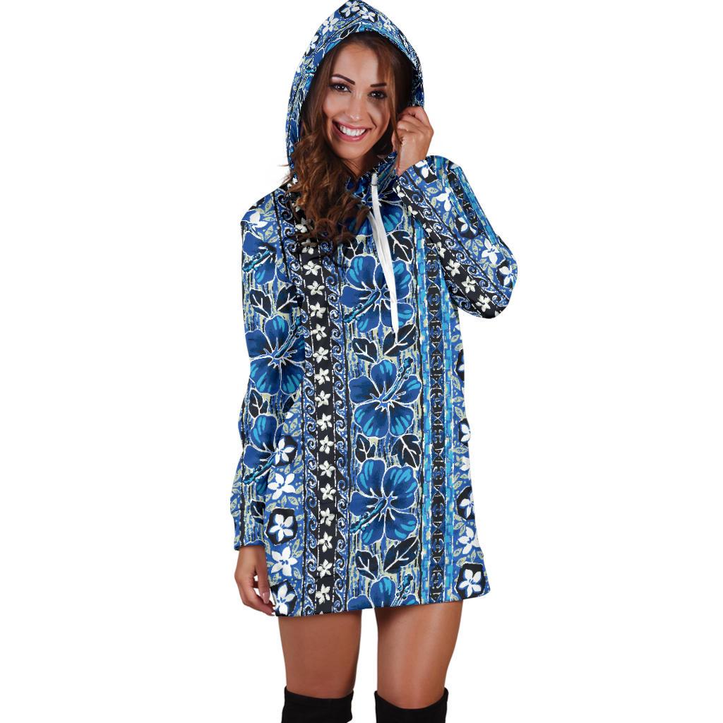 Hawaiian Themed Pattern Print Design H012 Women Hoodie Dress