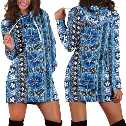 Hawaiian Themed Pattern Print Design H012 Women Hoodie Dress