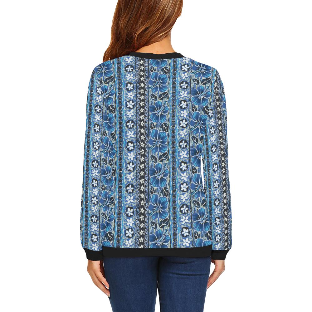 Hawaiian Themed Pattern Print Design H012 Women Long Sleeve Sweatshirt-JorJune