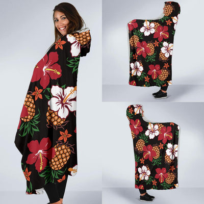 Hawaiian Themed Pattern Print Design H013 Hooded Blanket-JORJUNE.COM