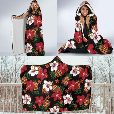 Hawaiian Themed Pattern Print Design H013 Hooded Blanket-JORJUNE.COM