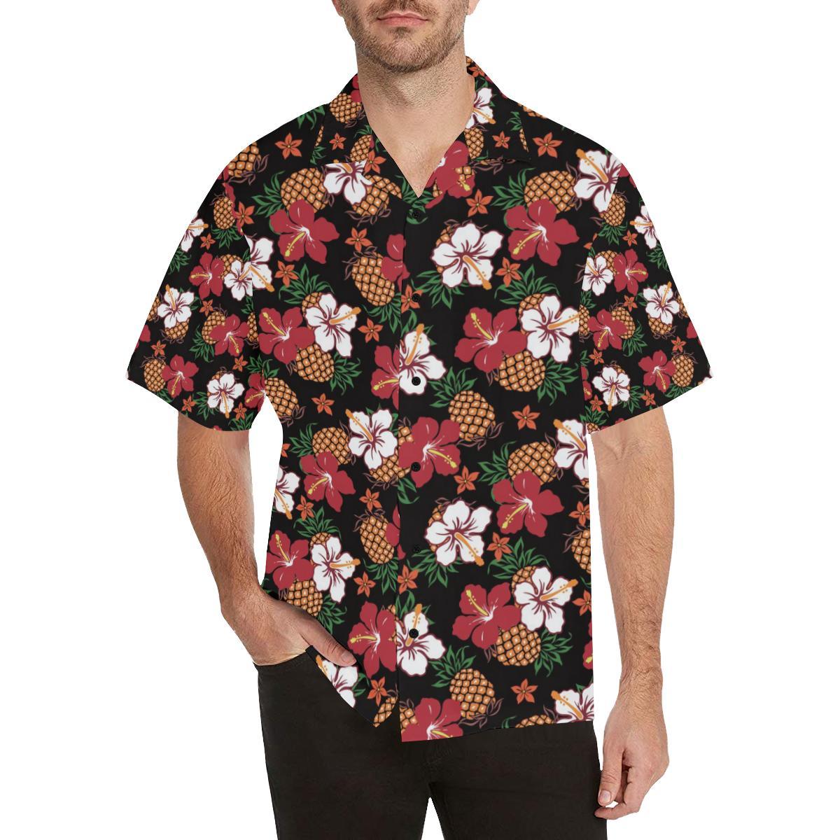 Hawaiian Themed Pattern Print Design H013 Men Hawaiian Shirt-JorJune