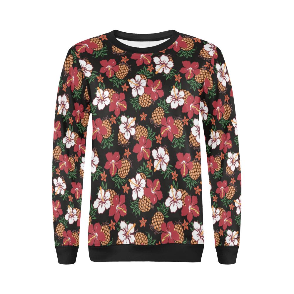 Hawaiian Themed Pattern Print Design H013 Women Long Sleeve Sweatshirt-JorJune