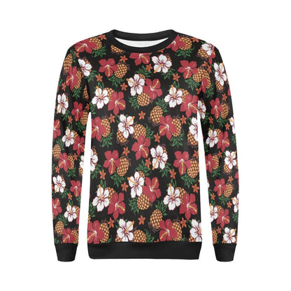 Hawaiian Themed Pattern Print Design H013 Women Long Sleeve Sweatshirt-JorJune