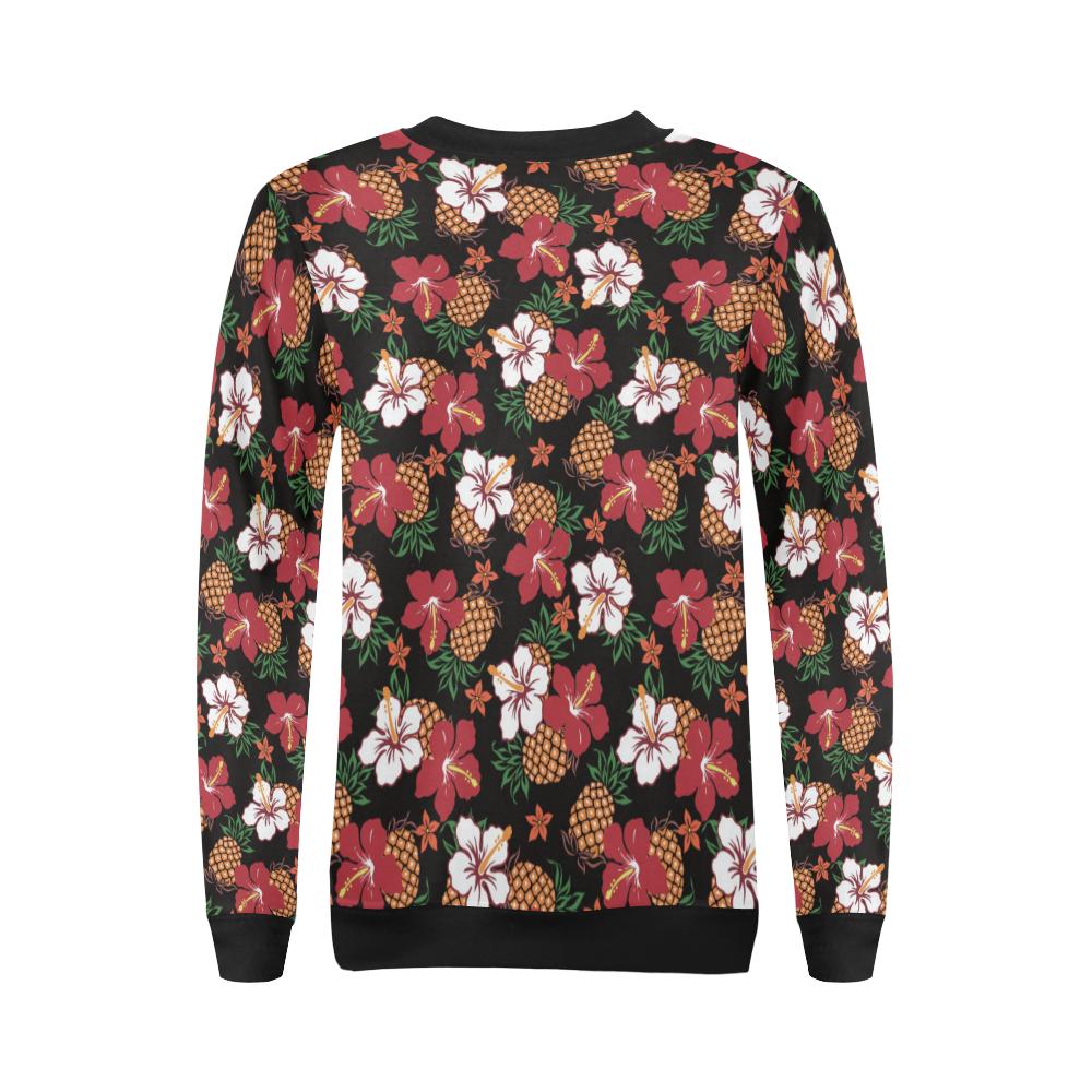 Hawaiian Themed Pattern Print Design H013 Women Long Sleeve Sweatshirt-JorJune