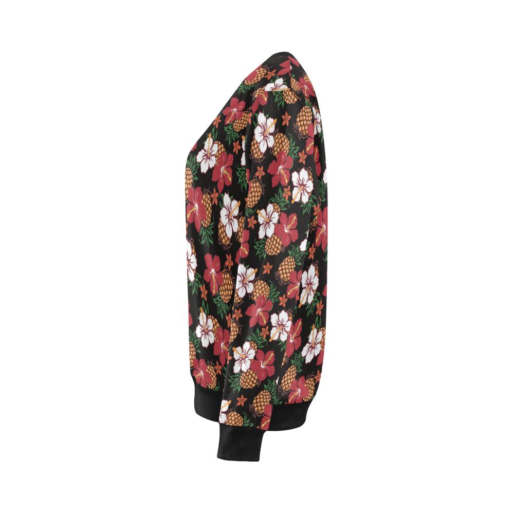 Hawaiian Themed Pattern Print Design H013 Women Long Sleeve Sweatshirt-JorJune