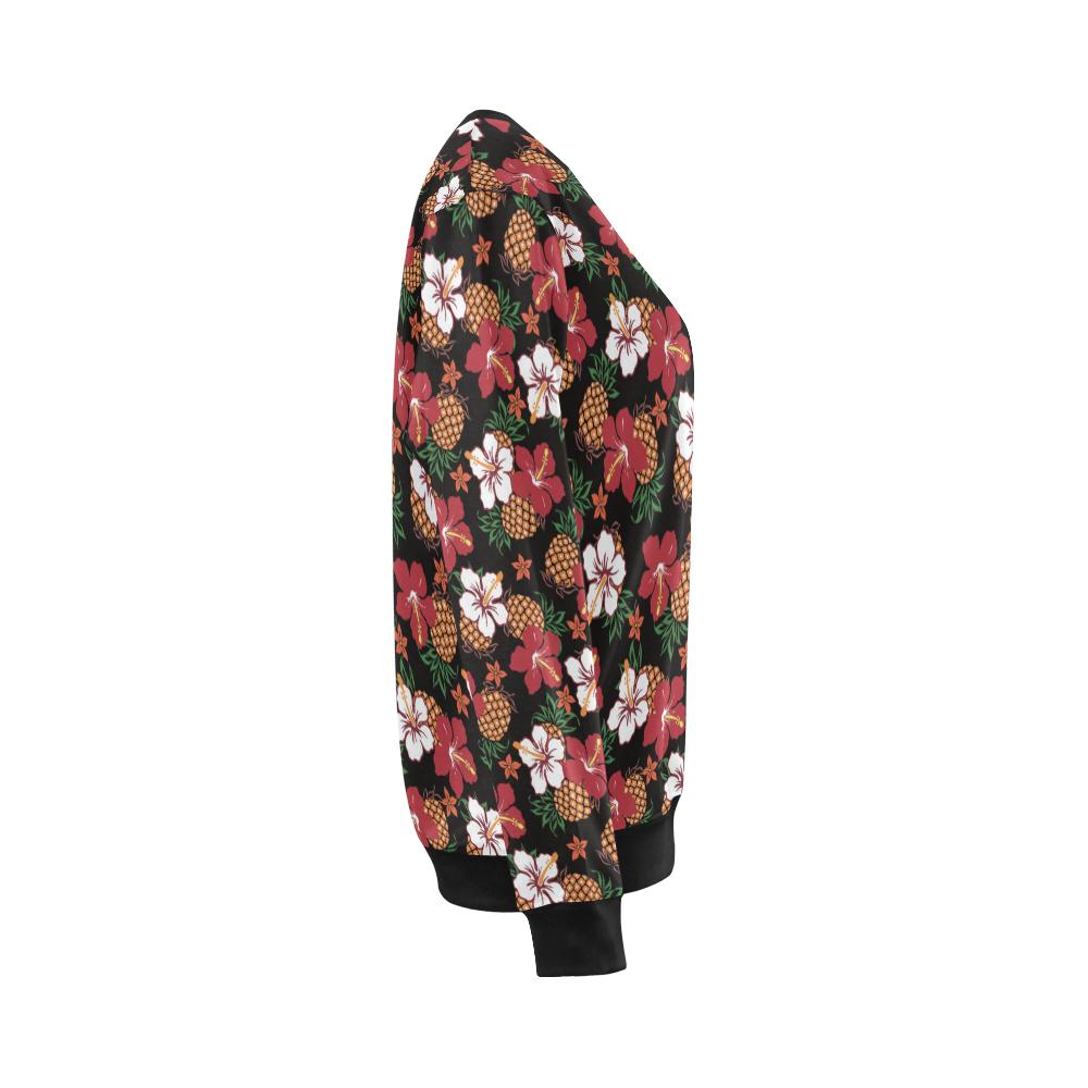 Hawaiian Themed Pattern Print Design H013 Women Long Sleeve Sweatshirt-JorJune