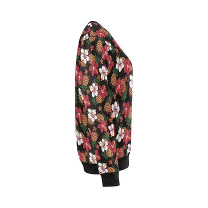 Hawaiian Themed Pattern Print Design H013 Women Long Sleeve Sweatshirt-JorJune
