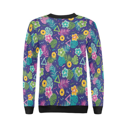 Hawaiian Themed Pattern Print Design H014 Women Long Sleeve Sweatshirt-JorJune