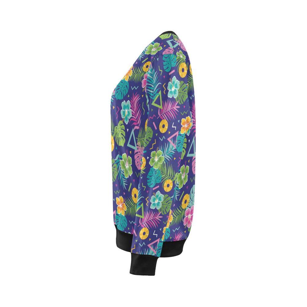 Hawaiian Themed Pattern Print Design H014 Women Long Sleeve Sweatshirt-JorJune