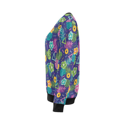 Hawaiian Themed Pattern Print Design H014 Women Long Sleeve Sweatshirt-JorJune