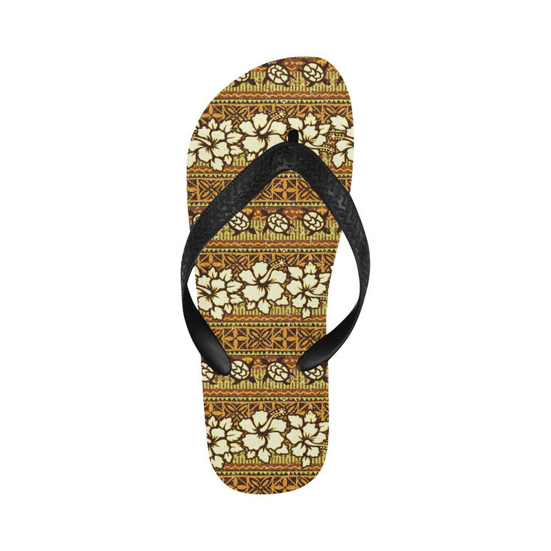 Hawaiian Themed Pattern Print Design H015 Flip Flops-JorJune