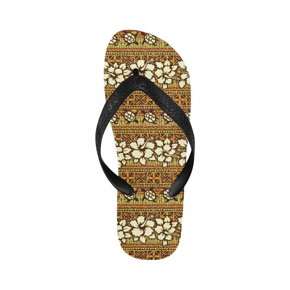 Hawaiian Themed Pattern Print Design H015 Flip Flops-JorJune