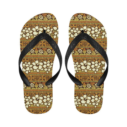 Hawaiian Themed Pattern Print Design H015 Flip Flops-JorJune