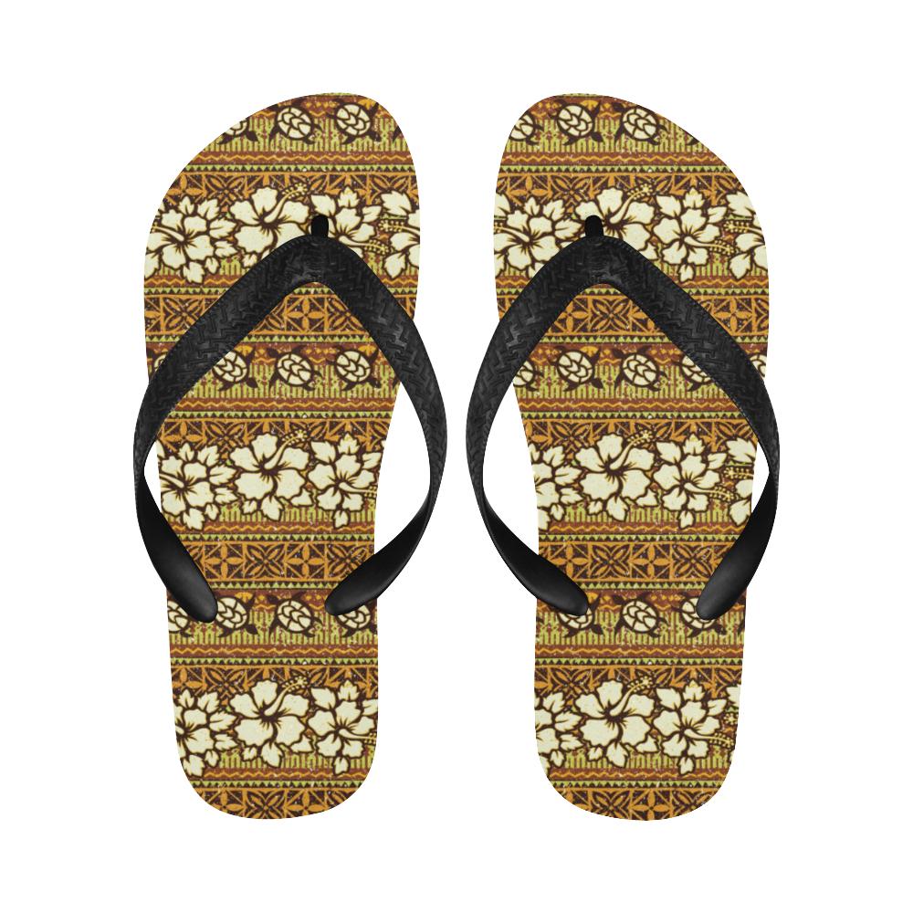 Hawaiian Themed Pattern Print Design H015 Flip Flops-JorJune