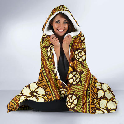 Hawaiian Themed Pattern Print Design H015 Hooded Blanket-JORJUNE.COM