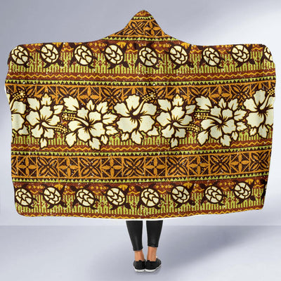 Hawaiian Themed Pattern Print Design H015 Hooded Blanket-JORJUNE.COM