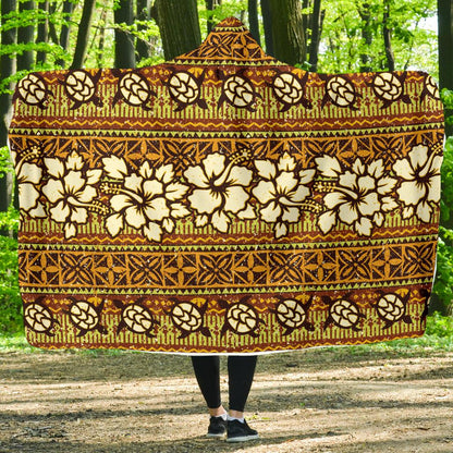Hawaiian Themed Pattern Print Design H015 Hooded Blanket-JORJUNE.COM