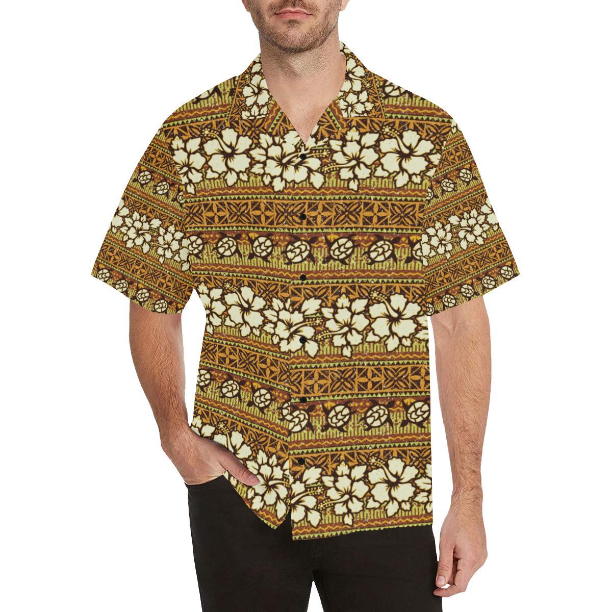 Hawaiian Themed Pattern Print Design H015 Men Hawaiian Shirt-JorJune
