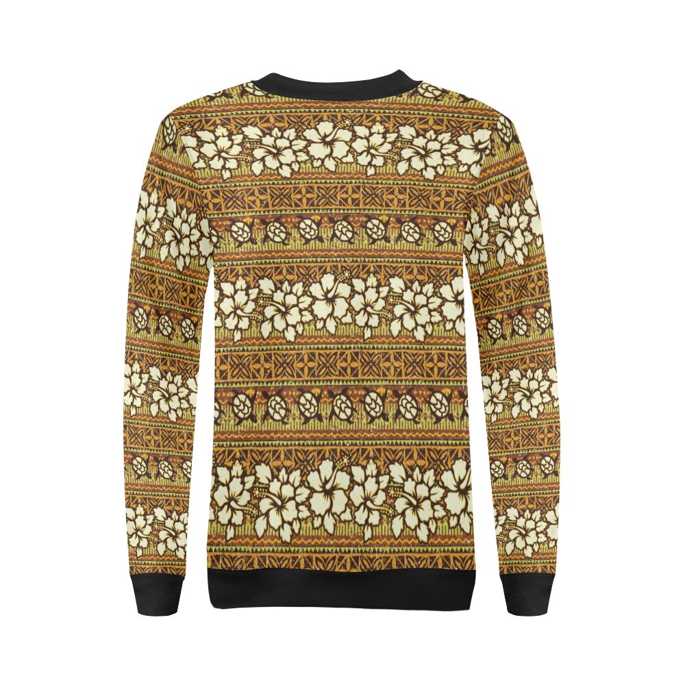 Hawaiian Themed Pattern Print Design H015 Women Long Sleeve Sweatshirt-JorJune