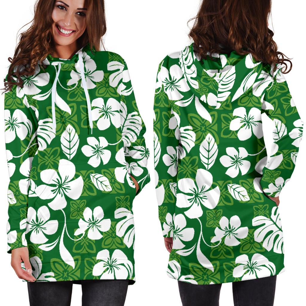 Hawaiian Themed Pattern Print Design H016 Women Hoodie Dress