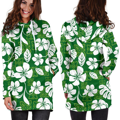 Hawaiian Themed Pattern Print Design H016 Women Hoodie Dress