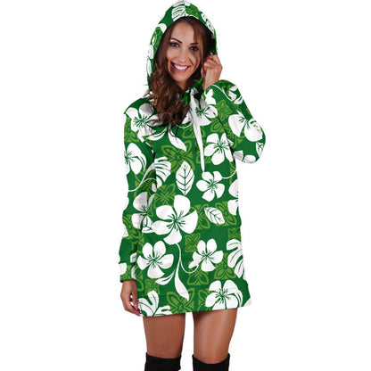 Hawaiian Themed Pattern Print Design H016 Women Hoodie Dress