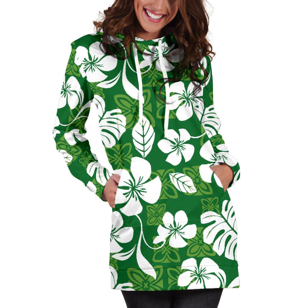 Hawaiian Themed Pattern Print Design H016 Women Hoodie Dress
