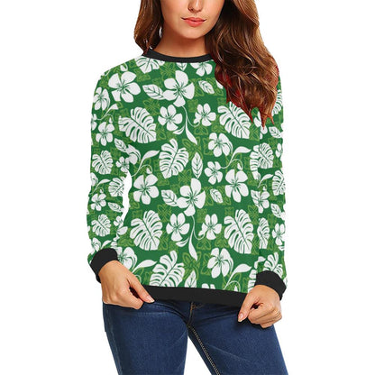 Hawaiian Themed Pattern Print Design H016 Women Long Sleeve Sweatshirt-JorJune