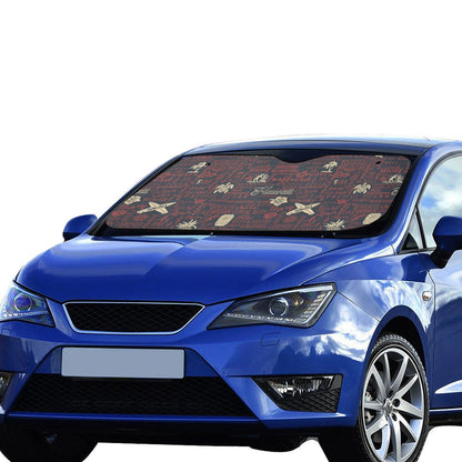 Hawaiian Themed Pattern Print Design H017 Car Sun Shade-JorJune