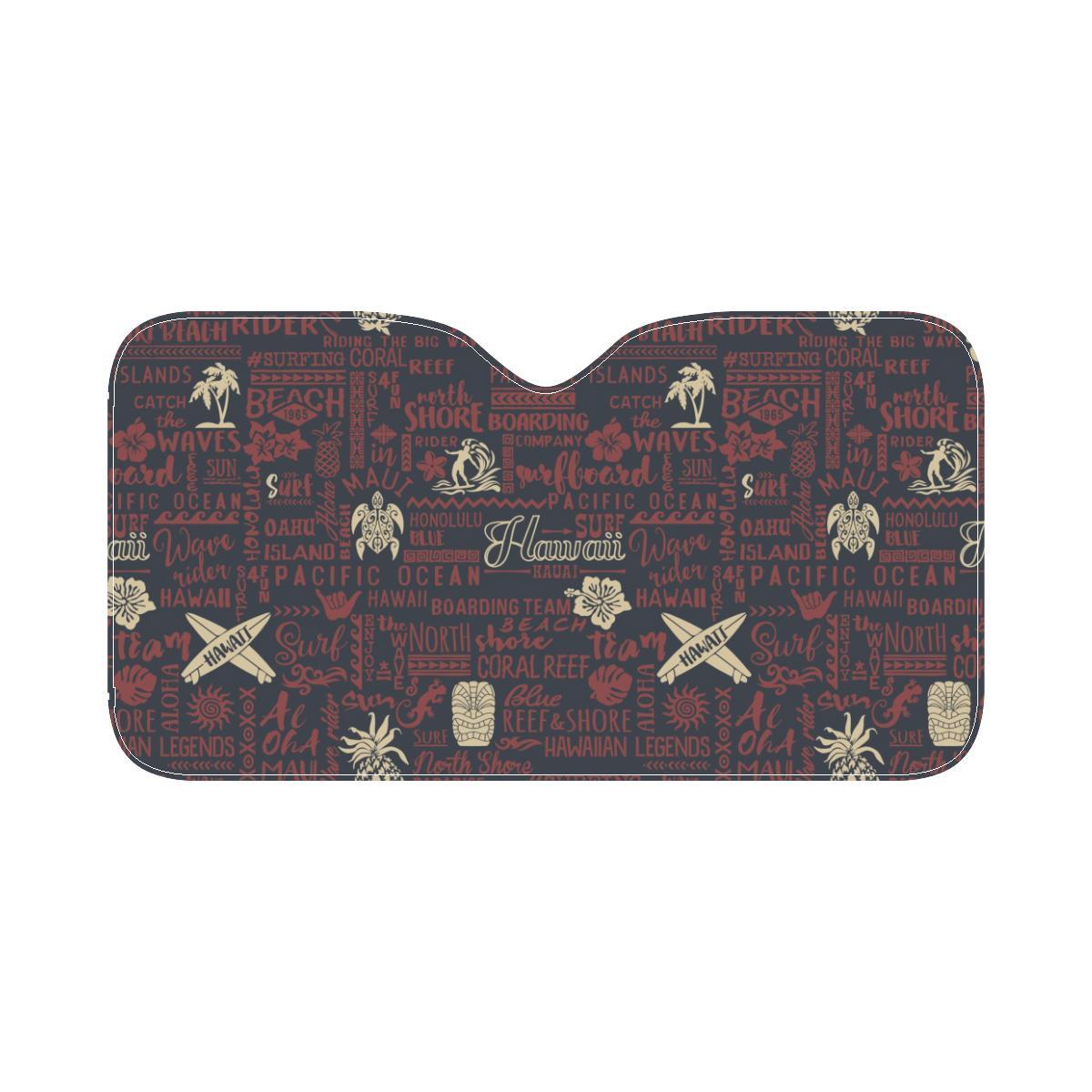 Hawaiian Themed Pattern Print Design H017 Car Sun Shade-JorJune