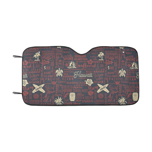 Hawaiian Themed Pattern Print Design H017 Car Sun Shade-JorJune