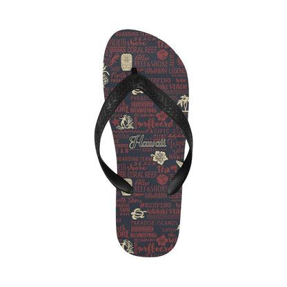 Hawaiian Themed Pattern Print Design H017 Flip Flops-JorJune