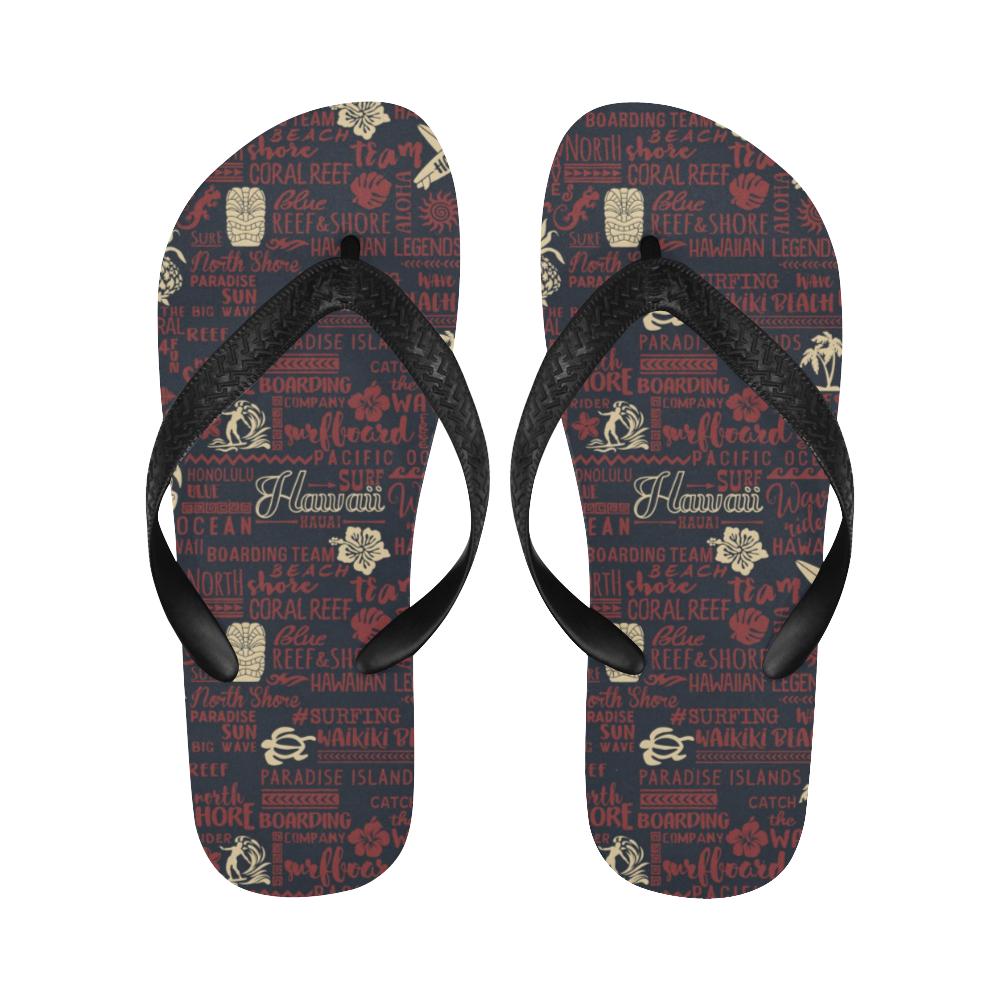 Hawaiian Themed Pattern Print Design H017 Flip Flops-JorJune